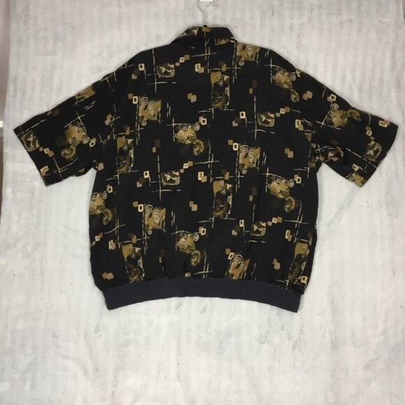 Fulton Street Shirt Mens 1X Banded Popover Abstract Print Quarter Button Front - Picture 2 of 10